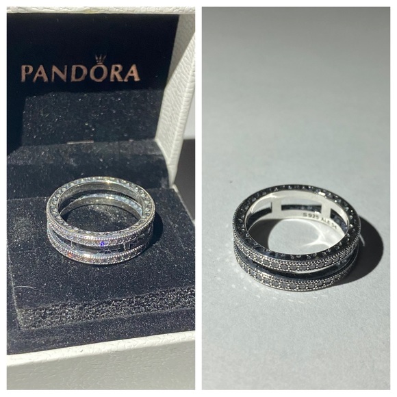 Double Sparkle and Hearts Ring 💍 - Picture 1 of 4